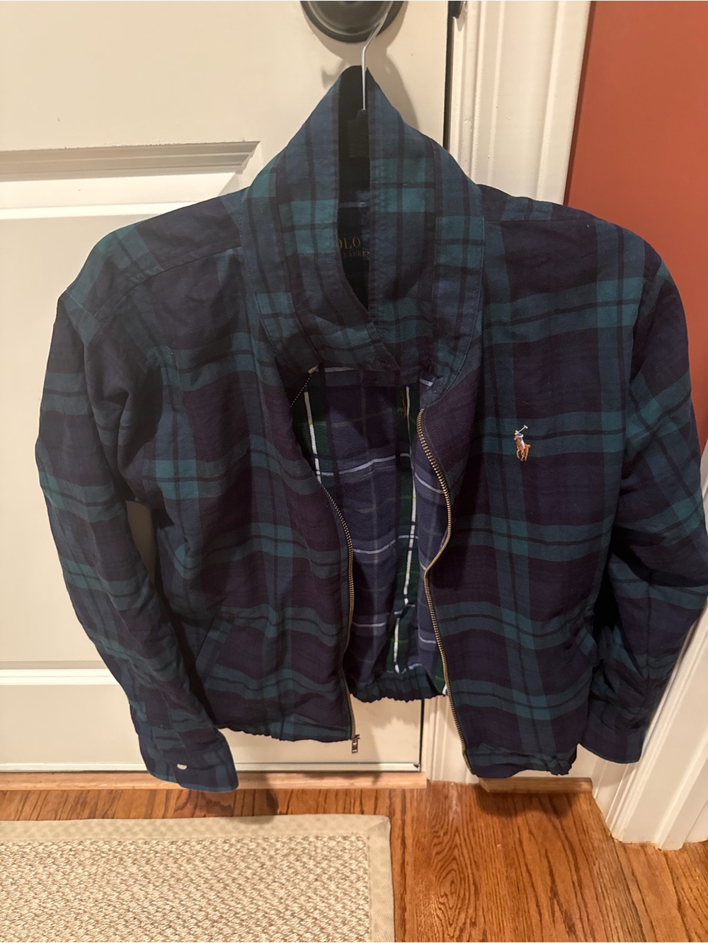 Ralph Lauren Navy & Green Plaid Bomber Jacket